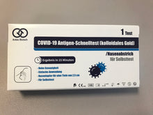 Lade das Bild in den Galerie-Viewer, 1er Pack - Anbio COVID-19 Antigen-Schnelltest (kolloidales Gold) zur Eigenanwendung, Nasenabstrich 2,5cm tief 2,86 inkl. MwSt. und Versand